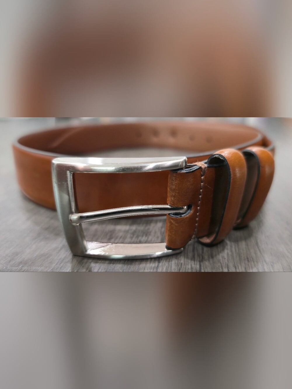 Men's Joseph Abboud Tan Leather Belt with Silver Buckle